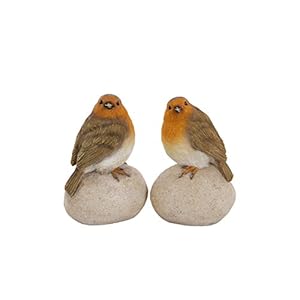 London Ornaments Set of 2 Robins on Stones