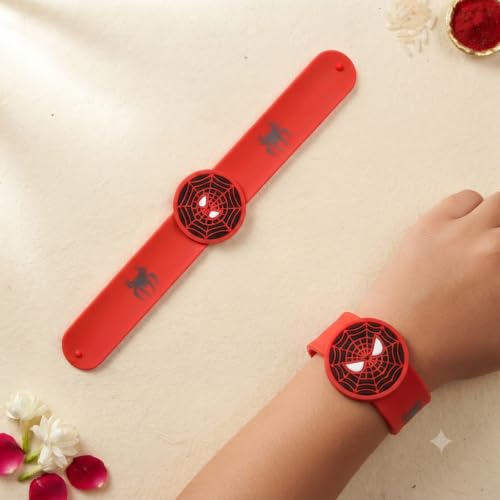 Image of Marvel Spider-Man Slap Band Rakhi and Friendship Band | Officially Licensed | Rakhi for Boys, Bhaiya, Bhai | Raksha Bandhan Gift