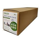 US Stock, CALCA UV DTF Transfer Film B 24in x 328ft UV DTF Film A and B Roll Crystal Label Transfer Film UV DTF Positioning Film for Glass Leather Metal Acrylic