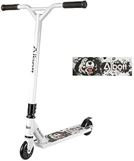 Albott Stunt Scooter Beginner to Immediate Trick Scooter Sport Street Freestyle Scooter 360 Spin Handlebar Robust Aluminum Frame Black Stunt Scooters for Boys Girls Kids Children Teenager Age 7+