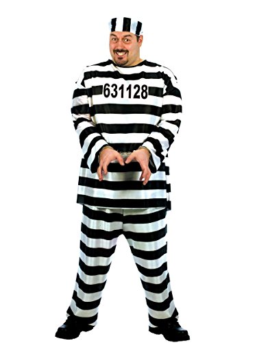 Fun World Men's Jailbird Plsz Cstm, Multi, Plus Size