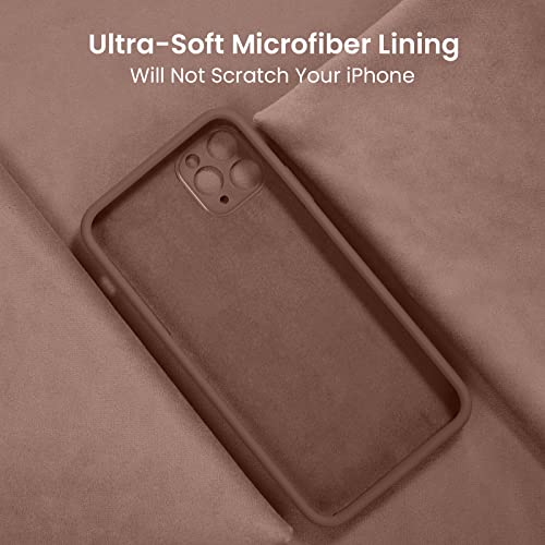 Image of FireNova Designed for iPhone 13 Pro Case, Silicone Upgraded [Camera Protection] Phone Case, Soft Anti-Scratch Microfiber Lining Inside, 6.1 inch, Light Brown