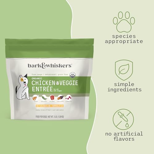 Dr. Mercola Bark & Whiskers Dehydrated Dog Food - Human-Grade Ingredients - Complete & Balanced Dog Nutrition - Grain-Free Meal Mix - Makes 12 lbs of Food - 3 lbs - Chicken & Veggie Entree - Thumbnail 3
