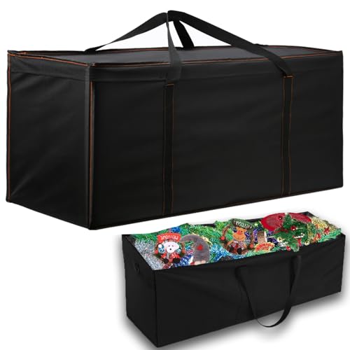 Enzeno Garden Furniture Cushion Storage Bag, 420D Oxford Fabric, Anti-UV Christmas Tree Storage Bag with Carry Handle and Zipper (125x40x55cm)