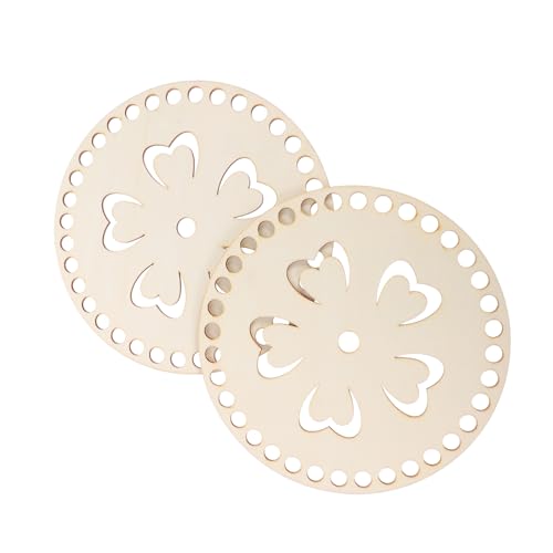 ARTIBETTER 2pcs Wood Chip Accessories Bag Material Round Bag Bottom Crochet Bottom Shaper Pad Basket Bottom Crochet Knitting Crochet Project Bags Base Indoor Knitting Accessories Storage