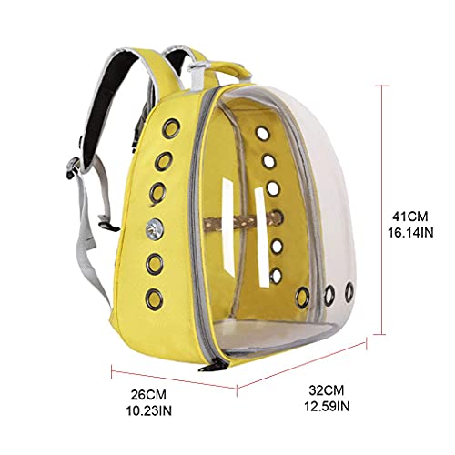 Pet Parrot Carrier Bird Travel Bag with Standing Perch, Space Capsule Transparent Backpack Breathable 360° Sightseeing (Black) - Image 3