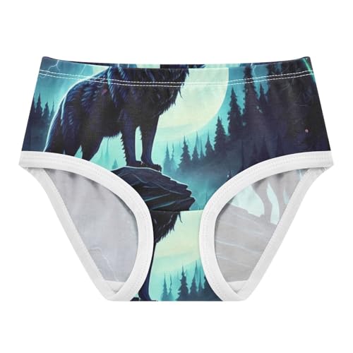 Girls Underwear Toddlers 2t Cotton Little Girl Panties Personalized Briefs Underpants Black Wolf