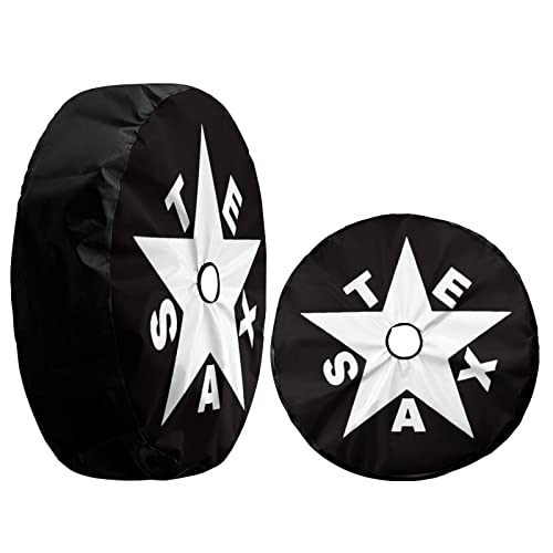 Image of Texas De Zavala Flag Spare Tire Cover with Backup Camera Hole Wheel Tire Cover Fit Trailer, RV, SUV and Many Vehicle 15inch
