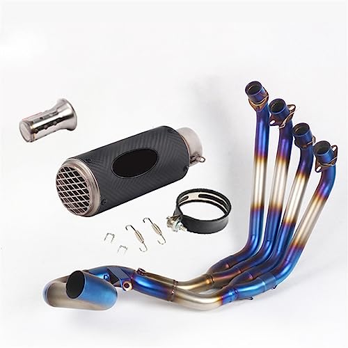 Motorrad Für H&onda CBR650R CB650F CB650R CBR650F Auspuff Volle System Escape Geändert Link Rohr Carbon Faser Schalldämpfer Slip Auf (Color : Type i)