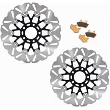 TOFR 11.5" Floating Front Brake Rotors Disc with Pads for Harley Touring Road King Road Glide Electra Glide 2000-2007 DYNA Low Rider Wide Glide Super Glide 00-03 SOFTAIL Street Glide 06-07 SPORTSTER