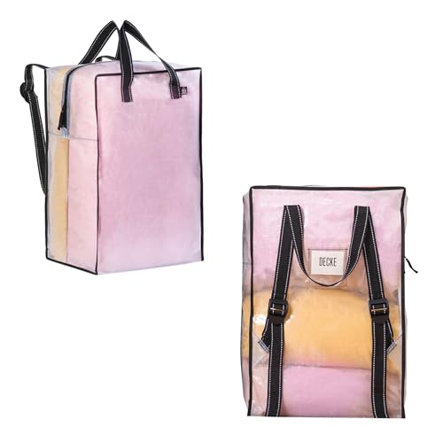 VENO Multifunktionaler Umzugstaschen mit verstellbaren Rucksackgurten,Umzugskartons ersetzen,kann als Aufbewahrungstasche, Umzug, Rucksack und Reisetasche (Transparent, 2er-Pack)