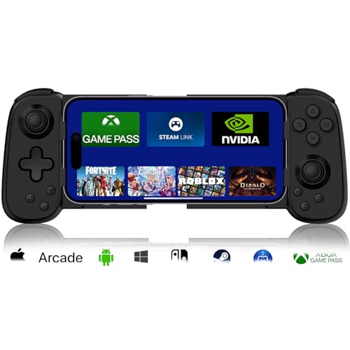 arVin Mobile Gaming Controller for iPhone 16/15/14/iPad/Android Phone/Tablet/Switch, PS Remote Player Gamepad for PS5/PS4/Xbox/PC, Wireless Joystick Play Cloud Gaming, Arcade Mfi Games, CODM, Roblox