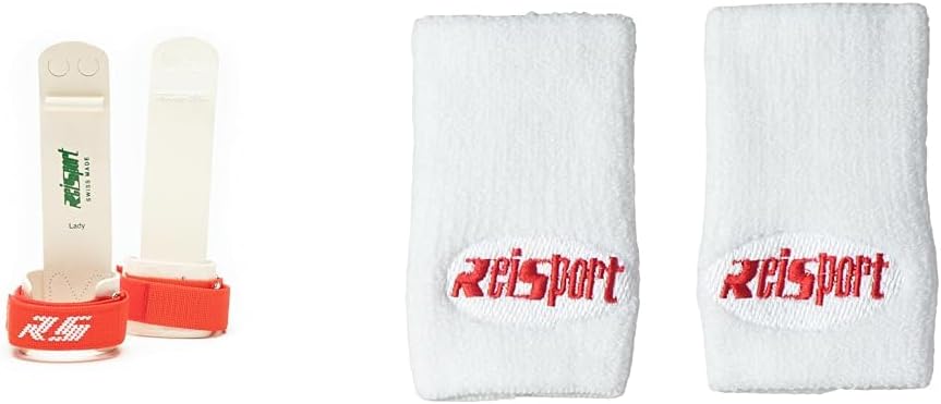 Reisport Women's Uneven Bar Grips, Durable Leather Grip with Hook & Loop Closure Wristbands, White Gymnastics Wristbands, Unisex