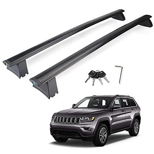 PROEZE Roof Rack Cross Bars Compatible with 2011-2021 Grand Cherokee with Side Rails, Aluminum Cross Bar for Cargo Racks Rooftop Luggage Canoe Kayak Bicycle Roof Bag
