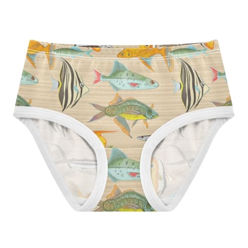 Fancy Toddler Underwear Floral 2t Cotton Cute Panties Girl Vintage Fish Kids Undies Briefs