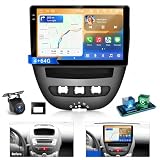 Upgrade Infotainment 10.1 Pollici per Toyota Aygo/Peugeot 107/Citroen C1 2005-2014, 4+64G Touchscreen Incell CarPlay Radio, Schermo Diviso, Supporta Comandi al Volante + Telecamera di Retromarcia