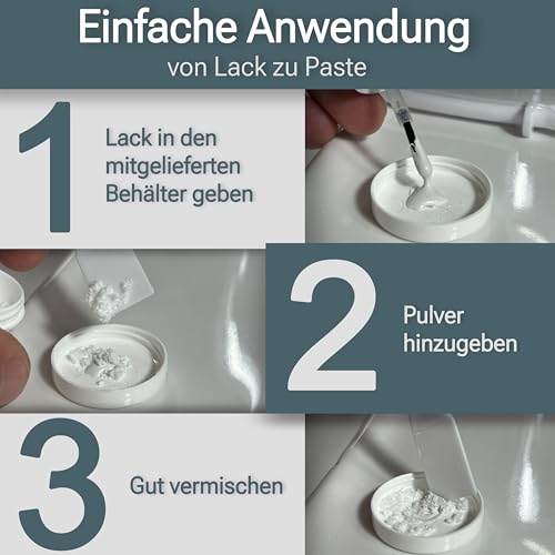 Fugenheld Emaille Reparaturset & Polierpaste inkl. Poliertuch, Sanitärlack Weiß - 2in1 Lackstift & Keramikpaste - für Schäden in Bad & Küche - Wasserfest & Schnelltrocknend - Made in Germany