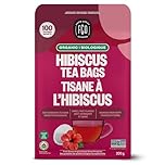 FGO Organic Hibiscus Tea, 100 Count, Eco-Conscious Tea Bags, Resealable Bag, Packaging May Vary (Pack of 1)
