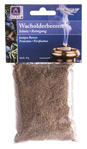 BEEMEN Bayas de enebro 50 g – Incienso de Berk, maderas aromáticas, hierbas, flores para ahumar en colador y carbón vegetal, incienso puro para relajación, limpieza