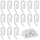 Vorhanghaken aus Kunststoff, 100PCS Vorhängerollen Curtain Haken, 28 x 12 mm Faltenlegehaken, Clip-Halter, für Duschvorhang, Vorhänge, Vorhang, Wohnwagen (Weiß)