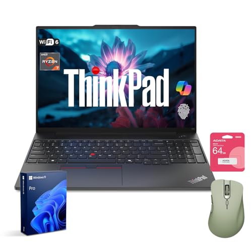 Lenovo ThinkPad E16 Gen 2 Laptop | 16' FHD+ | AMD Ryzen 7 7735U | 32GB DDR5 RAM | 1TB SSD | Fingerprint | Backlit Keyboard | | Webcam | HDMI | Wi-Fi 6 | Windows 11 Pro | Black | with Bundle Set