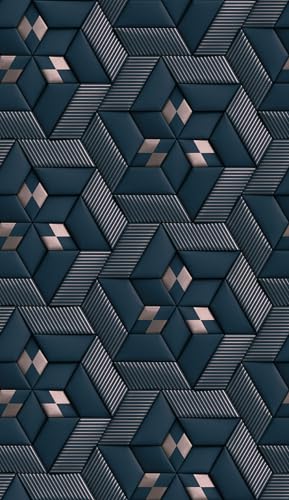 Papier peint géométrique bleu argent 391783-GU Profhome