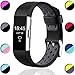 For Fitbit Charge 2 Bands, Wepro Replacement Bands Strap Wristband with Air Holes for Fitbit charge 2 HR, Black and Grey, Large