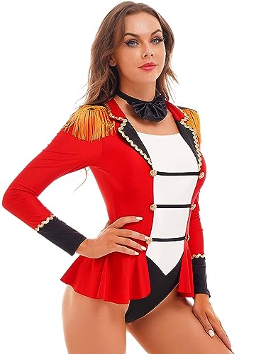 Costume carnaval halloween pour femme tenue thématique de cirque à manches longues
