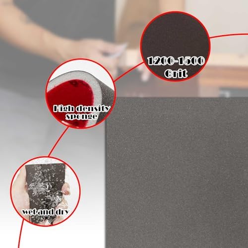 Sanding Sponge Set, 20 Pcs 1200-1500 Grit Sanding Block Pads Dry Wet Sanding Sponge Soft Foam Fine Drywall Sandpaper for Crafts Furniture Wood Model Drywall Metal Rust Removal Polishing