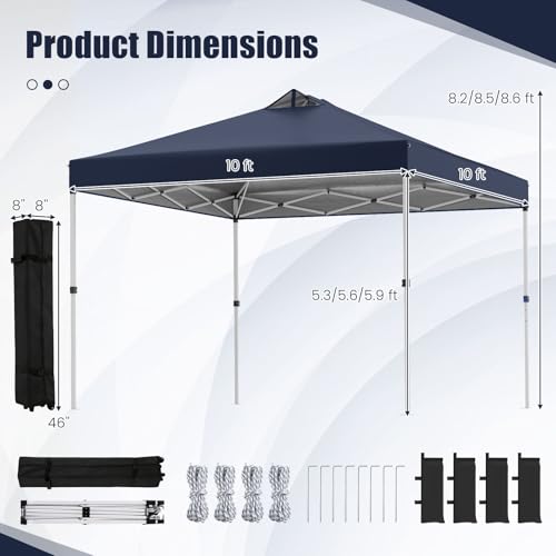 Image of Tangkula 10 x10 Ft Pop Up Canopy with Center Lock