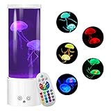 KIKILIVE Jellyfish Lava Lamp, LED Jellyfish Tank Table Lamp with Remote Control,17 Color Changing...