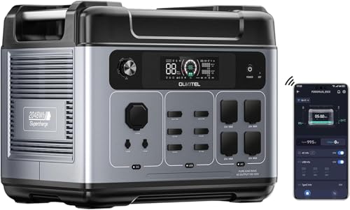 OUKITEL P2001 Plus 2400W Solar Generator(2025 NEW), 2048Wh Solar power station with 4 AC Outlets...