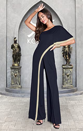 Image of KOH KOH Womens 2026 One Off Shoulder Asymmetric Long Pant Jumpsuit Romper