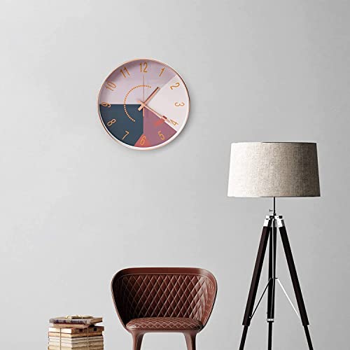 Image of Wall Clock 12 inch Silent Quartz Decorative Wall Clock Non-Ticking Classic Digital Clock Battery Operated Round Easy to Read Handheld Complete Home /Kitchen /Bedroom (406)