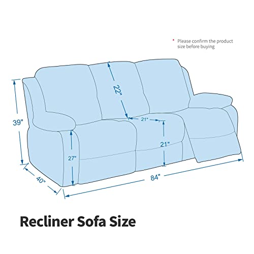 MAXIJIN 8 Pieces Recliner Sofa Covers, Stretch Velvet Reclining Couch Covers for 3 Cushion Furniture Covers, Thick Soft Washable Reclining Sofa Slipcovers (3 Seat, Wine Red) by MAXIJIN - Used condition - Image 6