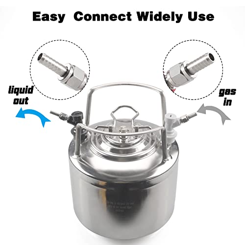 2 Pair Hose Swivel Nut Barb, 3/16'' Barb & 5/16'' Barb, Stainless Steel 1/4" Mfl Quick Disconnects Fittings For Home Brewing Keg By Pera #TOP3