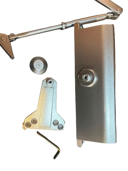 Generic JMSTEEL Door Closer with Hydraulic System, 2 Speed Adjustment, Spring Adjustable for Doors 33-187 lbs, Silver