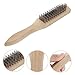 Veemoon 5-Piece Steel Wire Brush Set for Rust Removal Wooden Handle Wire Cleaning Tools for Industrial Use