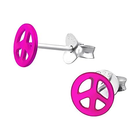 Laimons Ladies’ Earrings Ladies’ Jewellery peace glossy pink 925 Sterling silver Cover