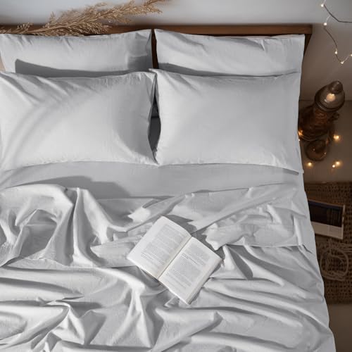 Image of LBRO2M 100% French Pure Linen Sheet Set 6Pcs, 16 inch Deep Pocket Queen Size