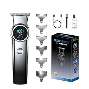 Professional Hair Clippers for Men – Cordless Hair Trimmer & Beard Shaver with LCD Display, Ceramic Titanium Blades, Long-Lasting Battery – Barber-Grade Grooming Kit