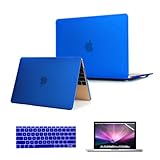 Se7enline Compatible with MacBook 12 inch Case Model A1534/A1931 2015/2016/2017/2018/2019 Version Laptop Hard Shell Protective Case&Keyboard Cover Skin&Screen Protector,Deepblue