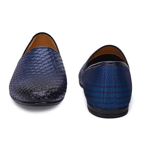 Image of San Frissco Men's Embroidered Mojaris Casual Slip-On Shoes | Soft Cushioned Footbed Insole with TPR Sole | Stylish Lightweight Jutti Perfect for Party Weddings Festive Season
