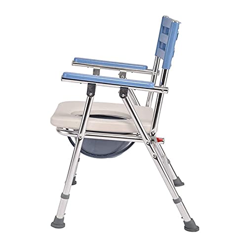 Opklapbare Toiletstoel Voor Aan Het Nachtkastje - RVS Toiletstoel Voor Ouderen Met Toiletemmer In Hoogte Verstelbare… - Afbeelding 7