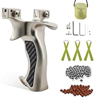 Luoyer Zwille Steinschleuder Profi für Erwachsene ‎Aluminum Schleuder Zwille mit Stahlkugeln Zielglocke Zubehör Slingshot für Outdoor Sport Katapult