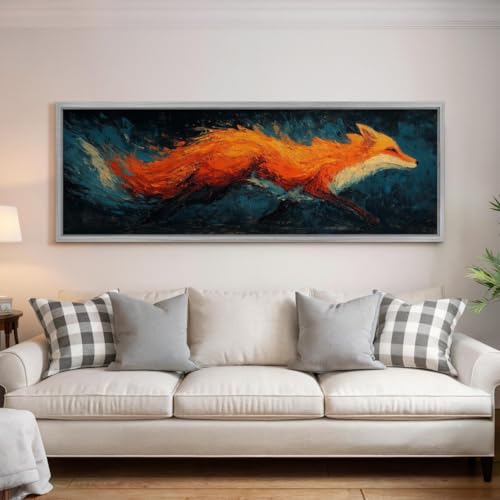 Peinture abstraite de renard pour habiller un grand mur vide au salon