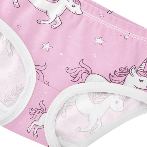 Wusikd Cute Unicorn Girls' Underwear Cotton Pink Girls Briefs Soft Toddler Underwear 2T4
