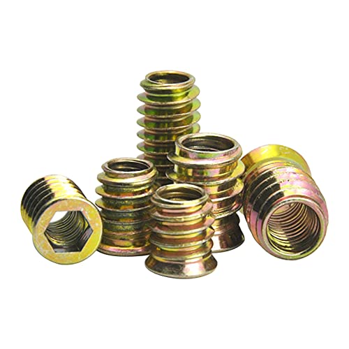 AcbbMNS 20Pcs M8 x 20mm Threaded Inserts Nuts Furniture Screw in Nut Wood Inserts Bolt Fastener Connector Hex Socket Drive for Wood Furniture Assortment (M8x20mm,20pcs)