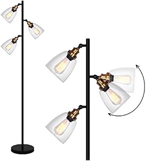 WOXXX Black Industrial Floor Lamp for Living Room Rustic Tall Stand Up Lamp