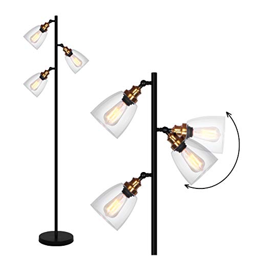 WOXXX Black Industrial Floor Lamp for Living Room Rustic Tall Stand Up Lamp